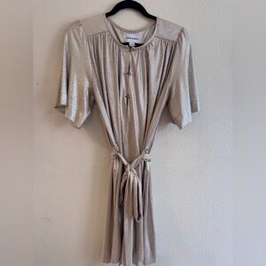 Sabina Musayev Metallic Gold Dress, Size Medium